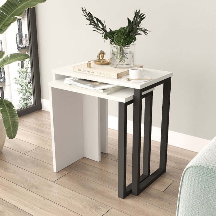 Hanah Home Mesas nido On7-W Blancas